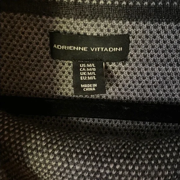 Adrienne Vittadini Merino Wool Blend Turtleneck Poncho Sweater Gray Size M/L - Picture 4 of 10